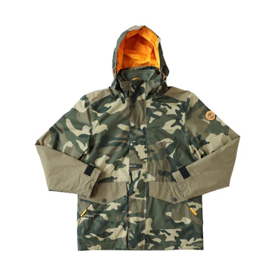 Timberland Logo Camo Waterproof Fleece-Lined Zip Hoodie Jacket Unisex - Camouflage A2BKF-AW1