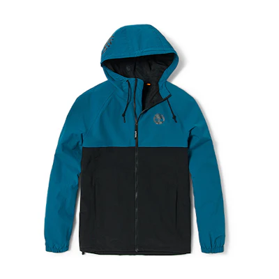 Timberland Logo Colorblock Waterproof Breathable Hooded Jacket Men Lyon Blue A2CEF-CE2