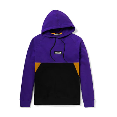 Timberland Logo Embroidered Colorblock Hoodie Navy Blue A22KQ-CD3