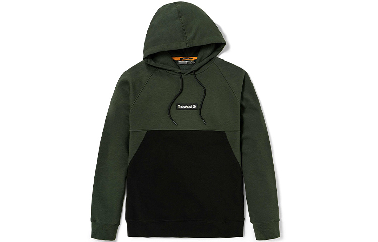 Timberland Logo Embroidered Colorblock Pullover Hoodie LUGGage Green A22KQ-W74