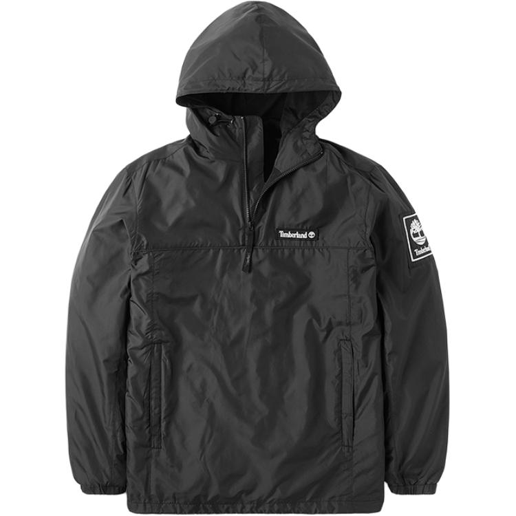 Timberland Logo Embroidered Hoodie Black Long Sleeve Sweatshirt A1WX3-001