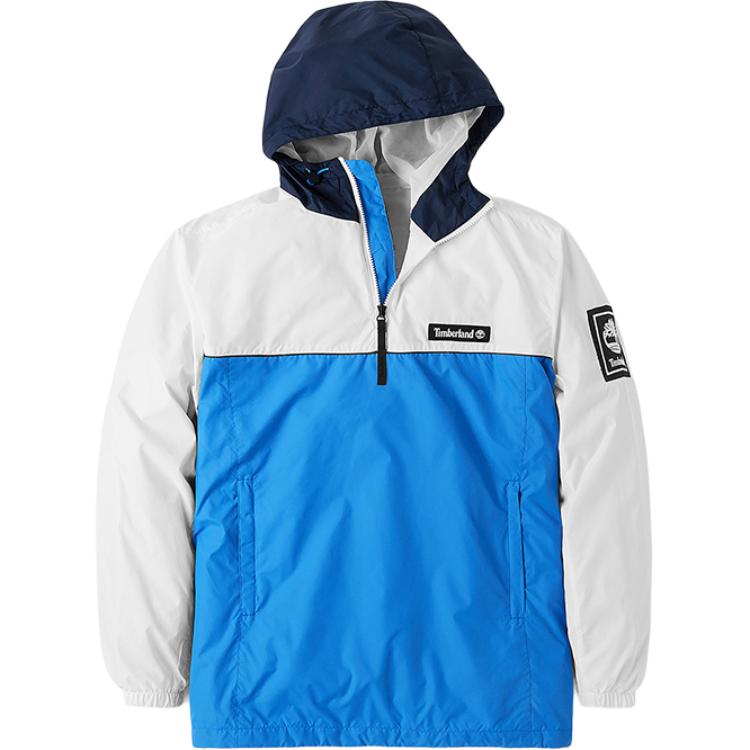 Timberland Logo Embroidered Hoodie Blue White Pullover Sweatshirt A1WX3-W72