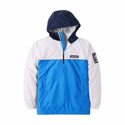 Timberland Logo Embroidered Hoodie Blue White Pullover Sweatshirt A1WX3-W72