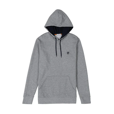 Timberland Logo Embroidered Solid Color Hoodie Grey A43F2-052