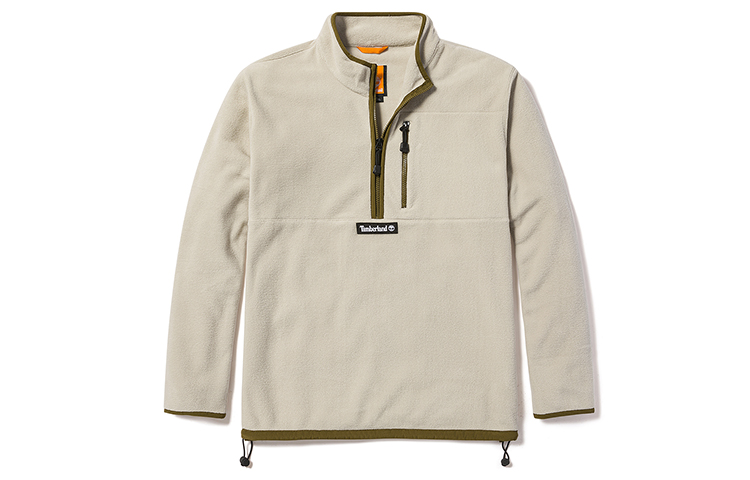Timberland Logo Fleece Pullover Sweatshirt Unisex Sand Color A6FBF-CY2