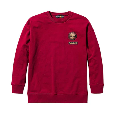 Timberland Logo Patch Crewneck Sweatshirt Unisex - Bicycle Red A5TBS-620
