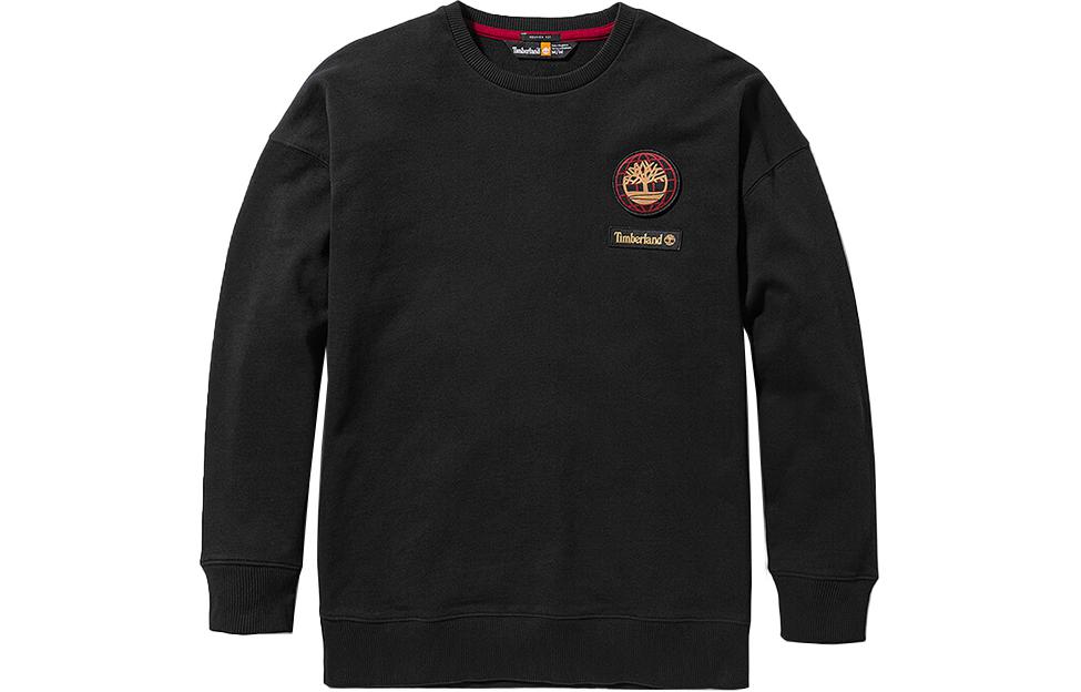 Timberland Logo Patch Crewneck Sweatshirt Unisex Black A5TBS-001