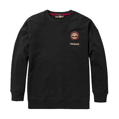 Timberland Logo Patch Crewneck Sweatshirt Unisex Black A5TBS-001