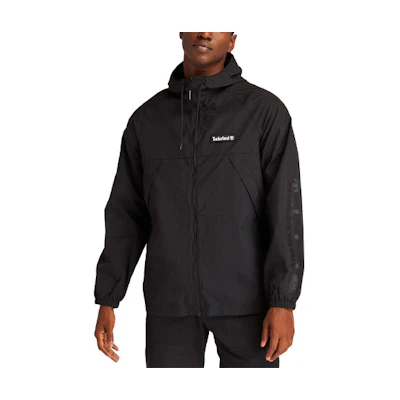 Timberland Logo Print Casual Hooded Jacket Black A2BV4-001
