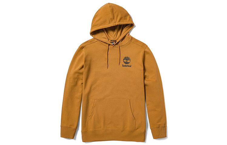 Timberland Logo Print Casual Hoodie Wheat/Black Long-Sleeve Pullover A2FV7-P57