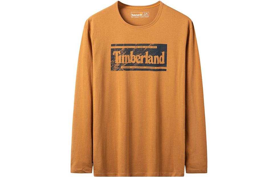 Timberland Logo Print Casual Sweatshirt Wheat Color A2KNF-P47