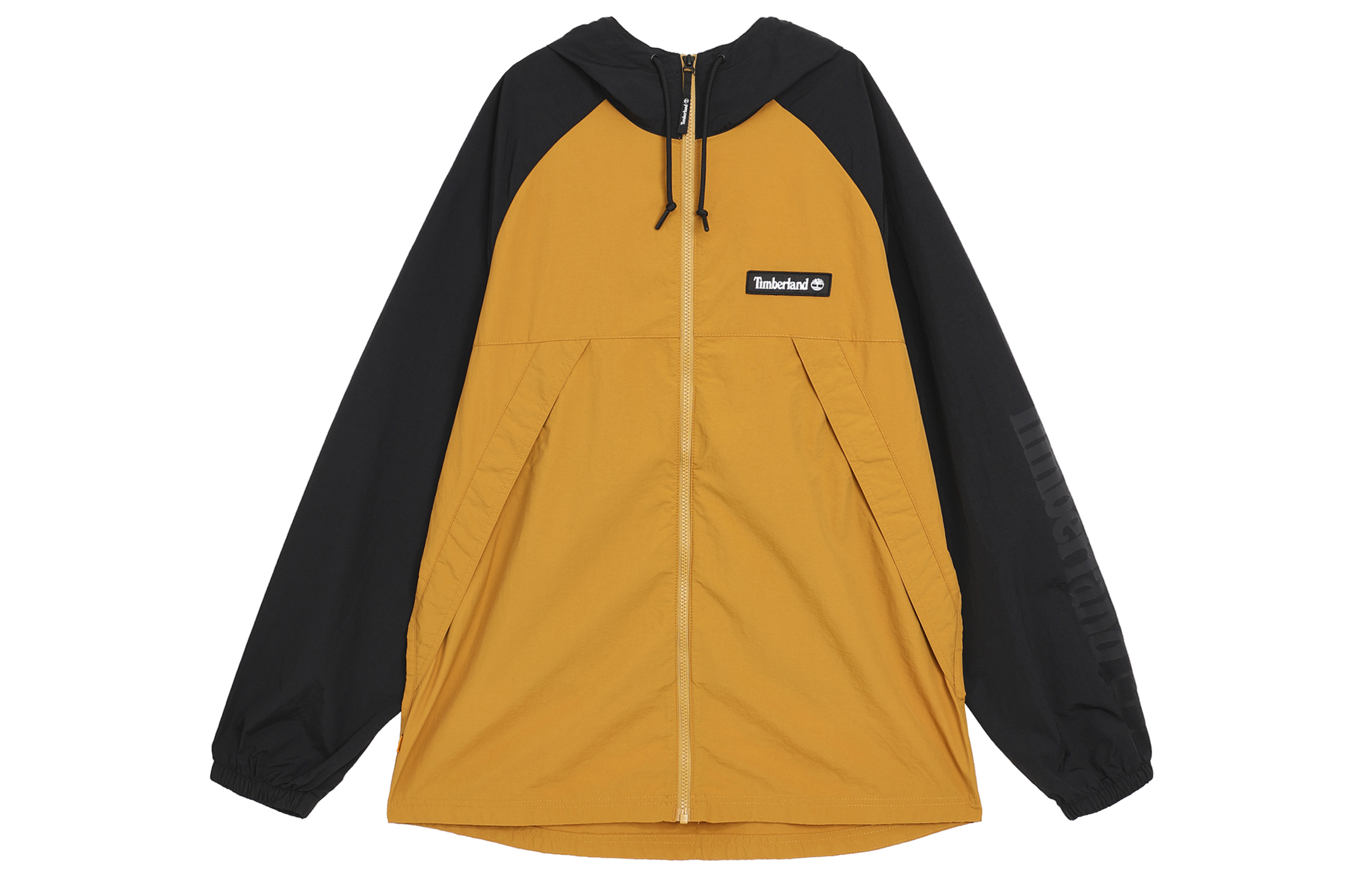 Timberland Logo Print Colorblock Hooded Jacket Men’s Black/Yellow A2BV4-P56