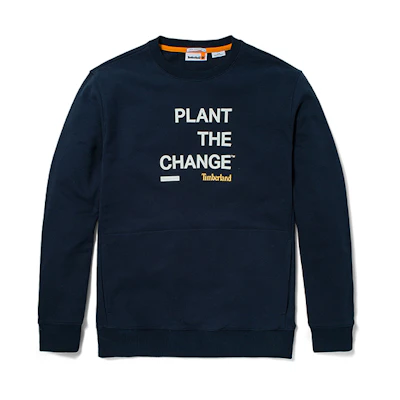 Timberland Logo Print Crewneck Pullover Sweatshirt Deep Sapphire Blue A62V1-433