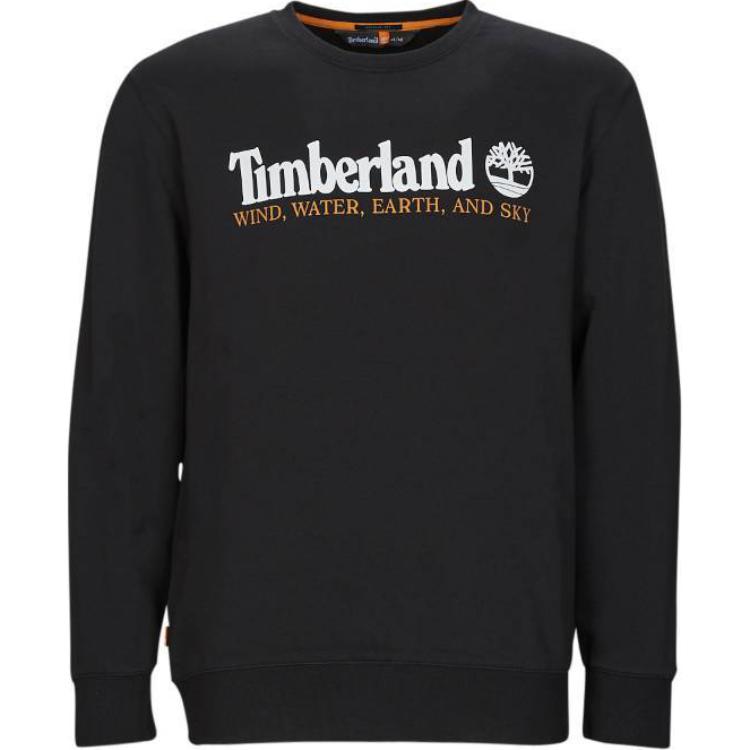 Timberland Logo Print Crewneck Slim Fit Long Sleeve Sweatshirt Men’s Black TB0A27HC-001