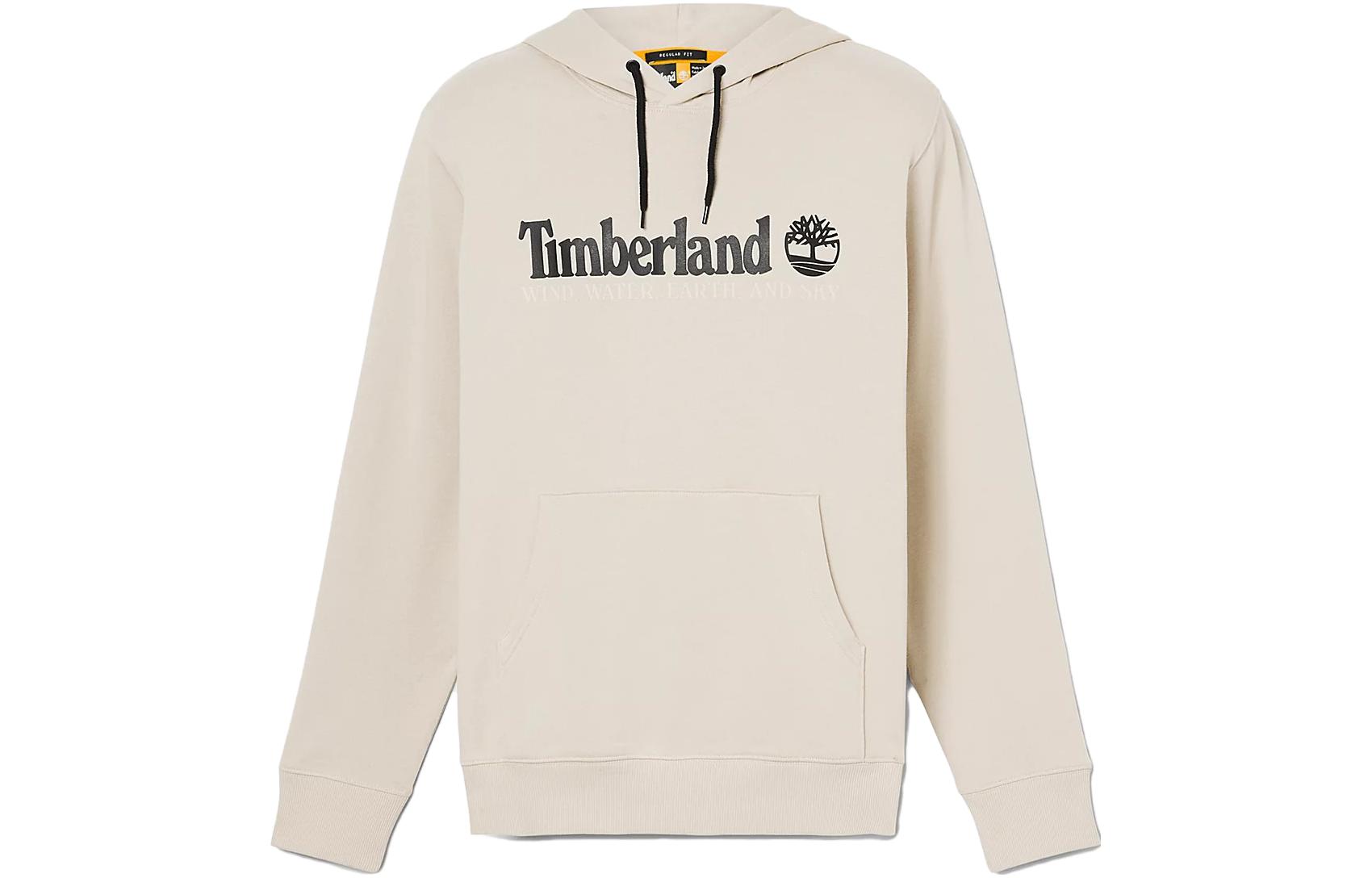 Timberland Logo Print Hoodie Light Grey A27HN-CY2