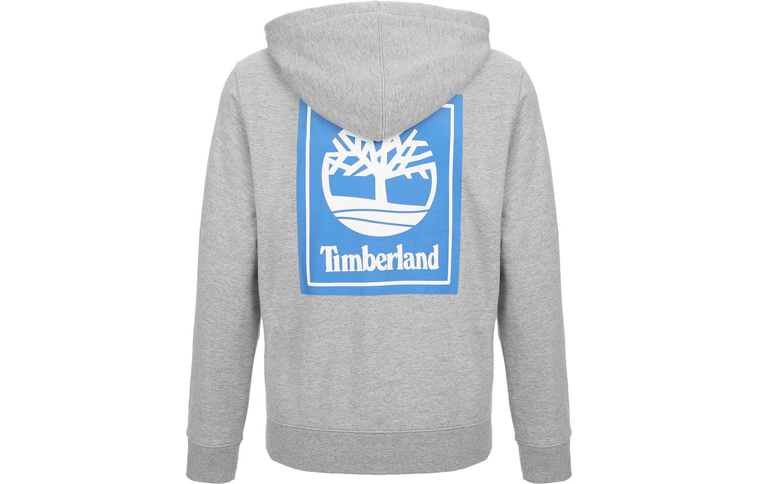 Timberland Logo Print Hoodie Unisex Gray Long Sleeve A1O9J-052