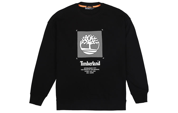 Timberland Logo Printed Crewneck Sweatshirt Black A2D6Q-001