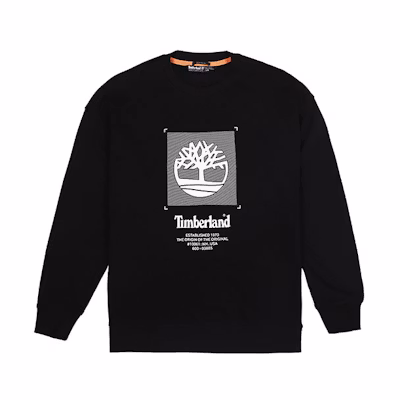 Timberland Logo Printed Crewneck Sweatshirt Black A2D6Q-001