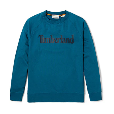 Timberland Logo Printed Crewneck Sweatshirt Lyon Blue Casual Wear A43SR-G94