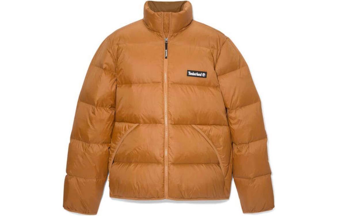 Timberland Logo Printed Stand Collar Zip Jacket Unisex - Wheat Color TB0A5Z16P-471