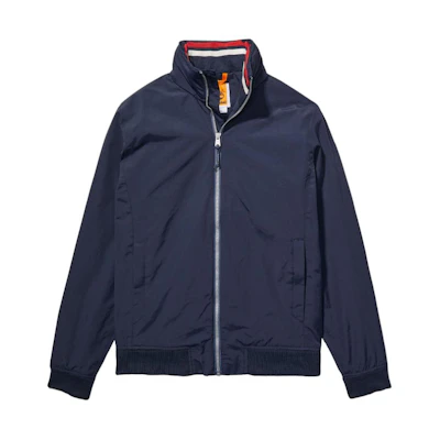 Timberland Logo Stand Collar Zip Jacket Men’s Blue TB0A2D8K4331
