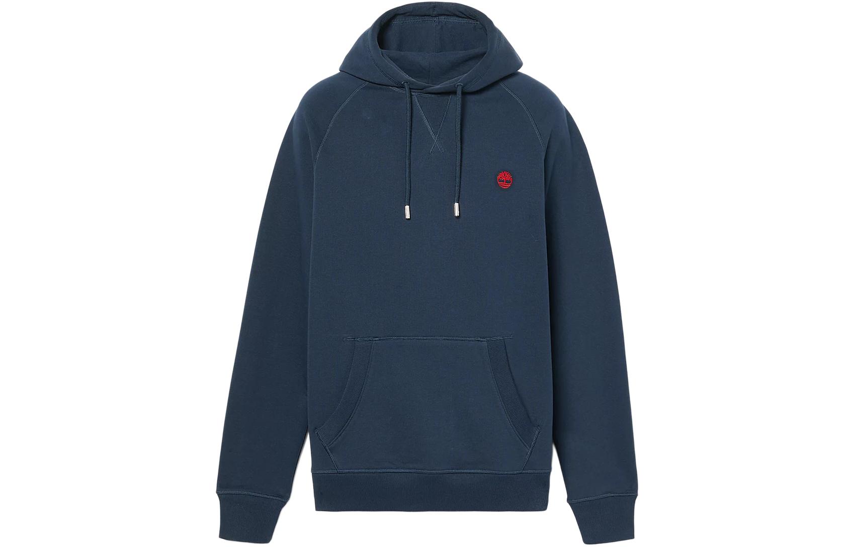 Timberland Loopback Navy Hoodie with Logo - Navy Blue Pullover A5U7Q-433