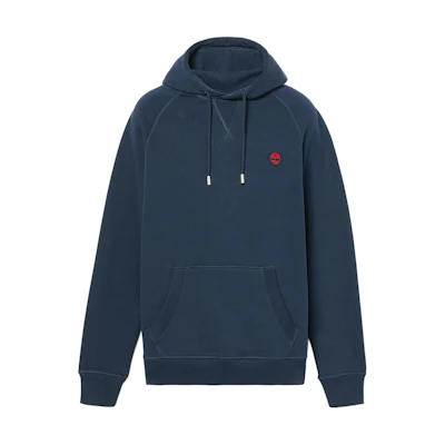 Timberland Loopback Navy Hoodie with Logo - Navy Blue Pullover A5U7Q-433