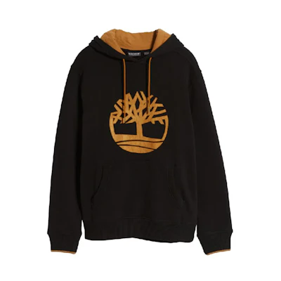 Timberland Loose Fit Black Hoodie with Drawstring and Long Sleeves TB0A1OK8-001