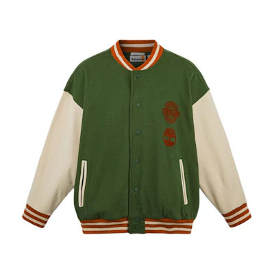 Timberland Loose Fit Logo Design Casual Long Sleeve Jacket Forest Green Unisex A43M5-EIN