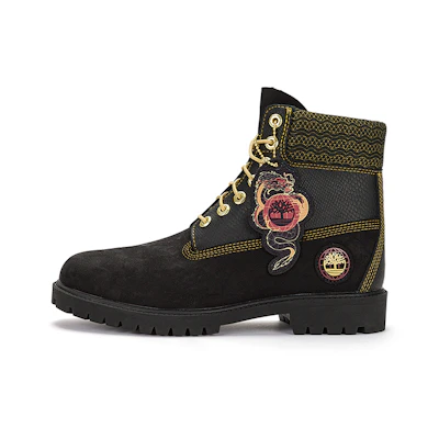 (W) Timberland Lunar New Year 6 Inch Lace Up Boots 'Black Nubuck'