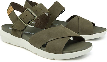 Shop Timberland 添柏嵐 Malibu Waves 戶外舒適休閒涼鞋 棕綠