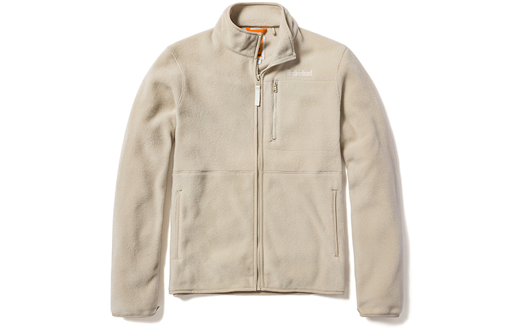 Timberland Men’s Solid Stand Collar Fleece Jacket Sand Color A69KN-CY2