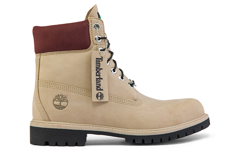 Timberland 6 Inch PRM Waterproof Boots 'Beige Nubuck with Burgundy Collar' 圖 2
