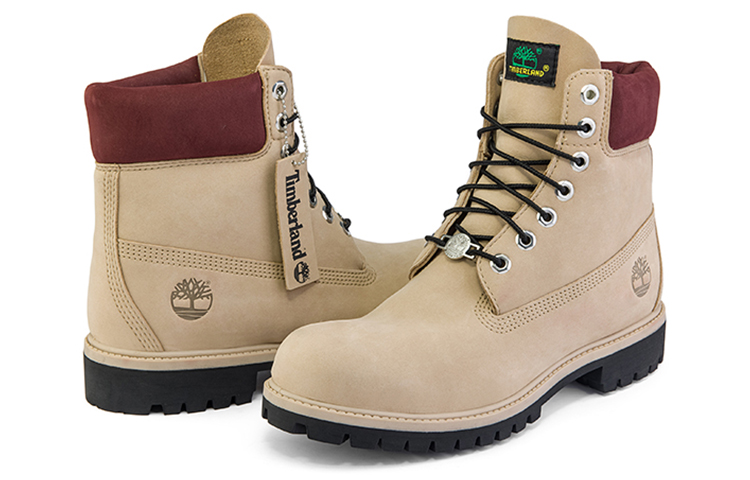 Timberland 6 Inch PRM Waterproof Boots 'Beige Nubuck with Burgundy Collar' 圖 5