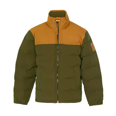 Timberland Mount Welch Olive Puffer Jacket with Logo Print for Men A22XB-EB6