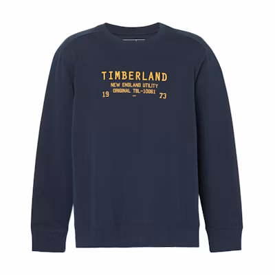 Timberland Navy Blue Embroidered Logo Crewneck Sweatshirt A2E99-433