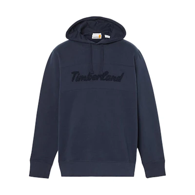 Timberland Navy Blue Embroidered Logo Hoodie Pullover A6FKM-433