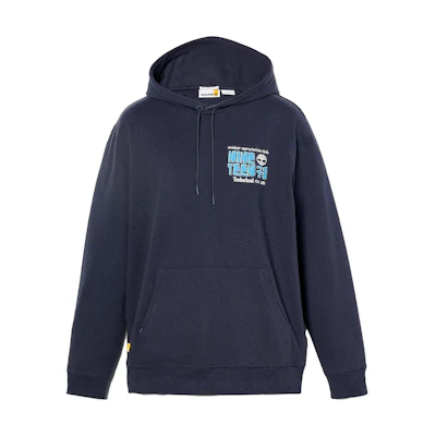 Timberland Navy Blue Hoodie with Logo Print Unisex Pullover A68KS-433