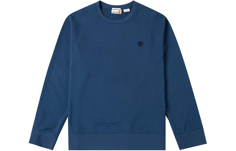 Timberland Navy Blue Logo Crewneck Outdoor Casual Loose-Fit Sweatshirt A276N-288