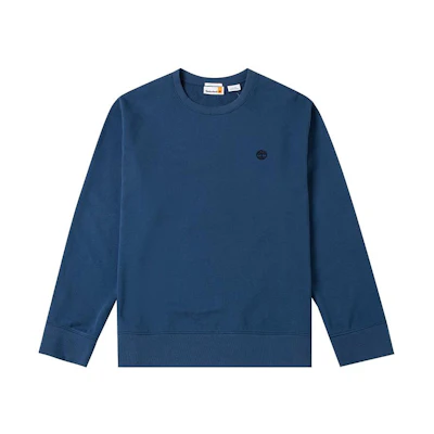 Timberland Navy Blue Logo Crewneck Outdoor Casual Loose-Fit Sweatshirt A276N-288