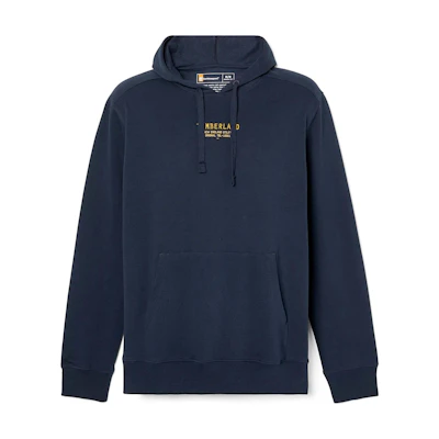 Timberland Navy Blue Pullover Hoodie with Logo Graphics TB0A6FQZ-433