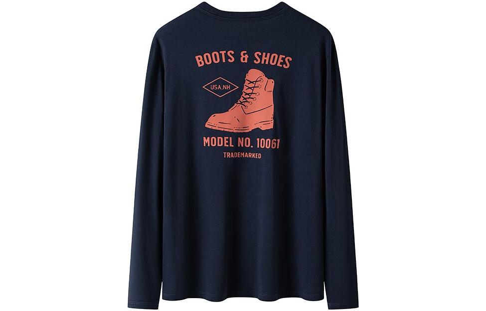 Timberland Navy Outdoor Casual Sweatshirt with Back Letter Graphic Print A29FC-433