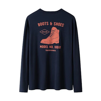 Timberland Navy Outdoor Casual Sweatshirt with Back Letter Graphic Print A29FC-433