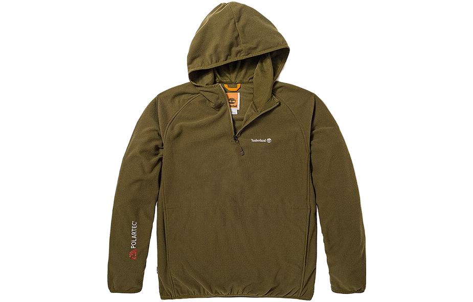 Timberland Olive Green Outdoor Fleece Hoodie with Logo Embroidery A2KS5-302