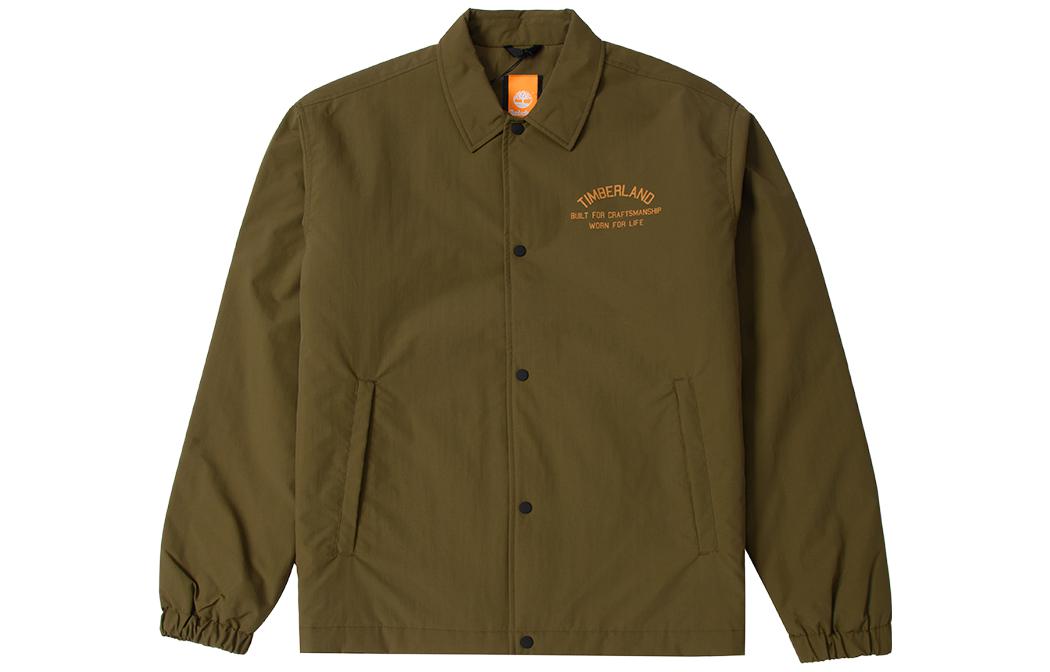 Timberland Olive Green Windproof Letter Print Casual Jacket A6JZD-302