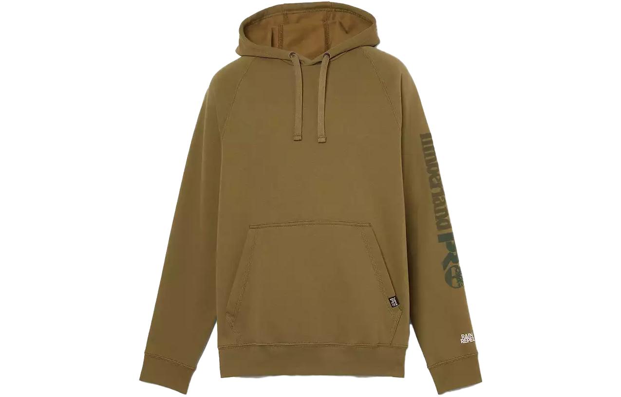 Timberland Olive Hoodie with Letter Print and Large Pocket A1HVY-DT2