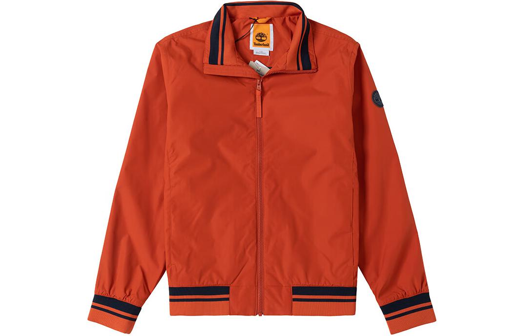 Timberland Orange Solid Color Loose-Fit Woven Jacket A24TXCL7