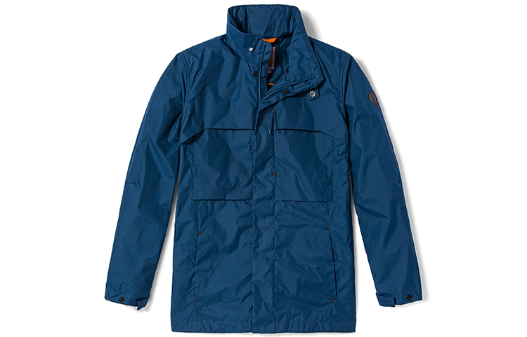 Shop Timberland Outdoor Casual Hooded Jacket with Pockets - Deep Indigo Blue A62FH-288