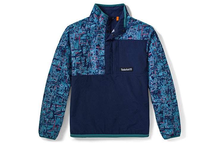 Timberland Outdoor Casual Printed Patchwork Work Jacket Men’s Navy Blue A2D5F-BK9