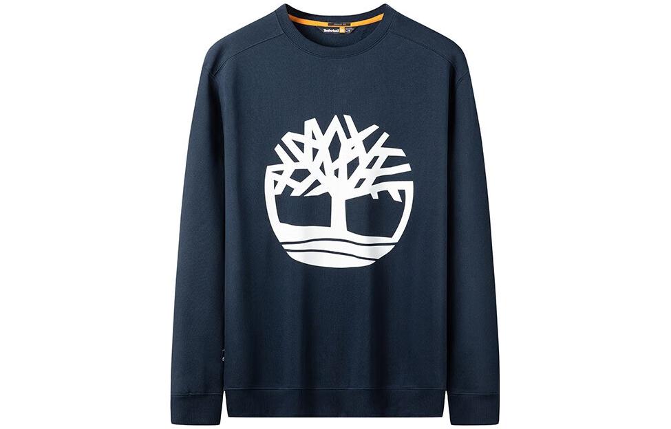 Timberland Outdoor Fleece Crewneck Sweatshirt Navy Blue Tree Logo A277C-U10